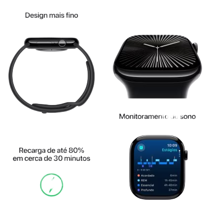 Apple Watch Series 10 GPS + Cellular • Caixa ardósia de titânio – 42 mm • Pulseira ardósia estilo milanês 3