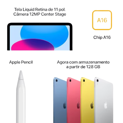 Apple iPad 11ª geração, chip A16, Wi-Fi, 128GB - Amarelo 3